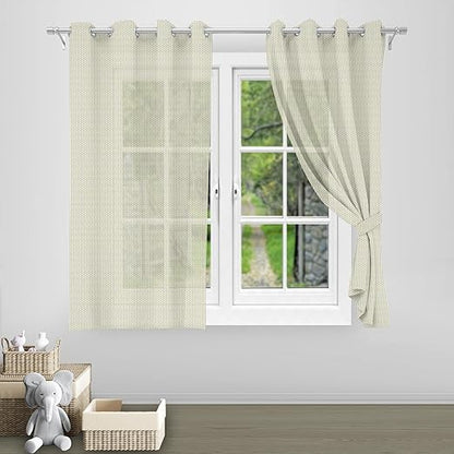 Melody Sheer Curtain Window Luxury Soft Single Panel (Set of 1) - Vanilla Ice