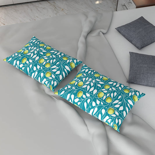 Flower Blue Set of 2 Cotton Pillow Covers 18 x 28 Inchs (46 x 71, CM)