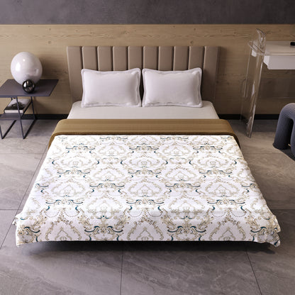 Kalamkari Beige Microfiber Soft Double Bed Dohar