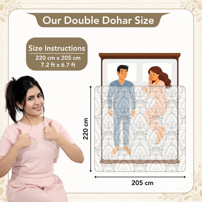 Kalamkari Beige Microfiber Soft Double Bed Dohar