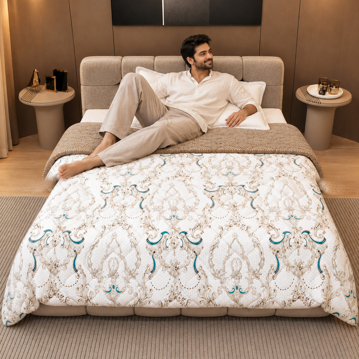 Kalamkari Retro AC Quilt Comforter for Single Bed