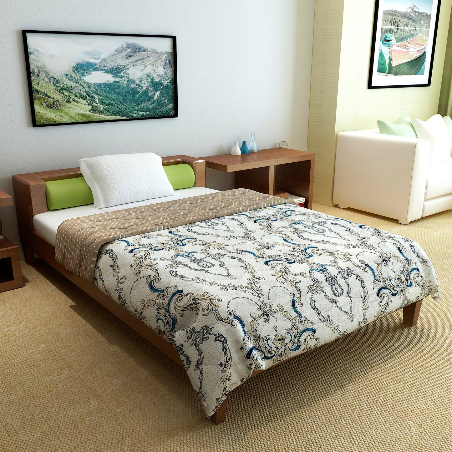 Kalamkari Retro AC Quilt Comforter for Single Bed