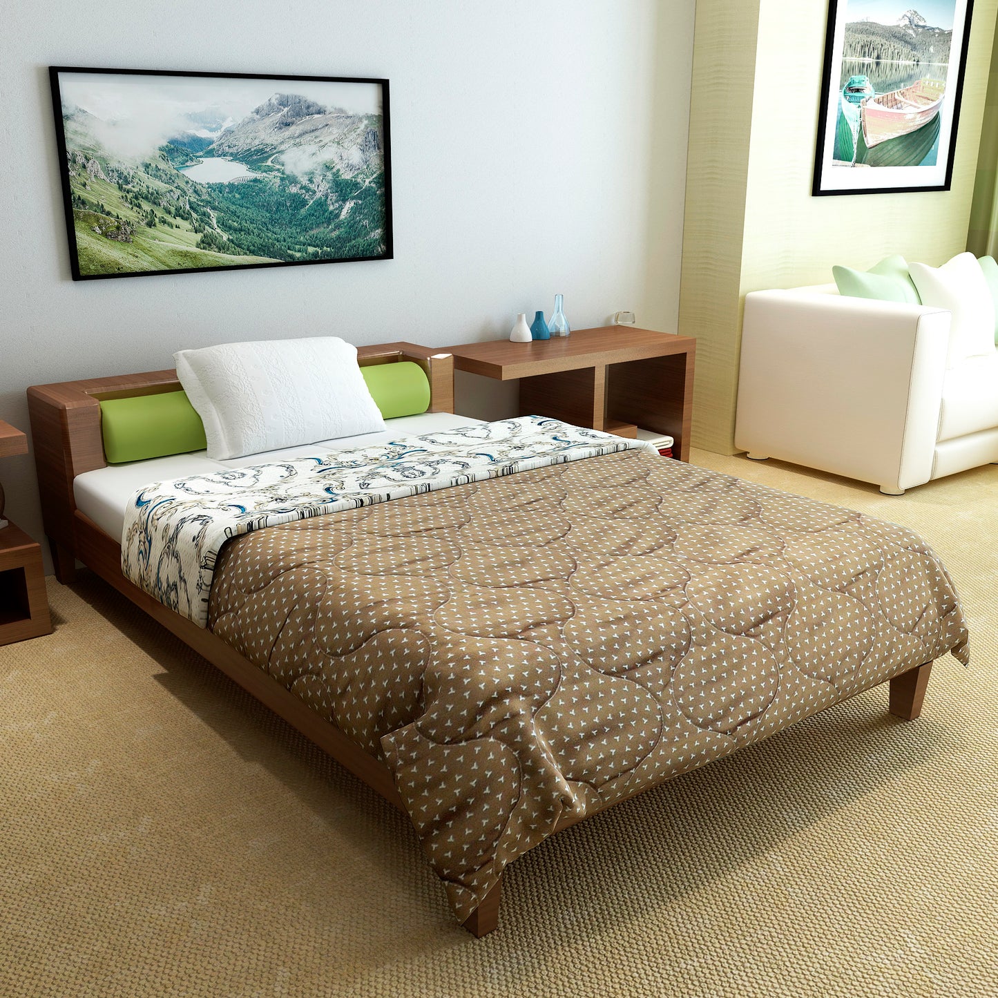 Kalamkari Retro AC Quilt Comforter for Single Bed