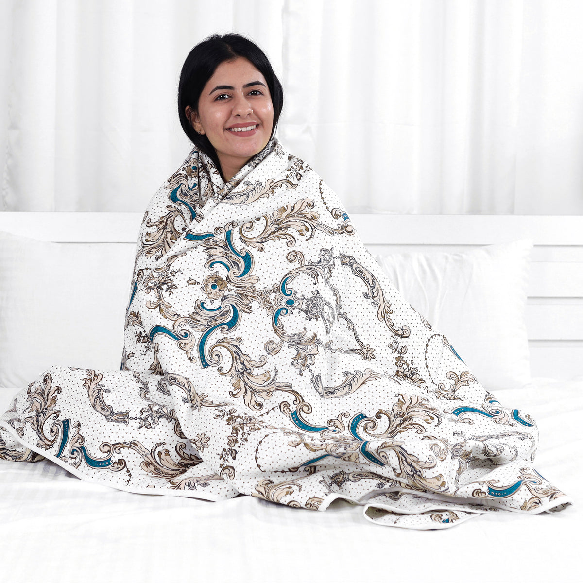 Kalamkari Retro AC Quilt Comforter for Single Bed