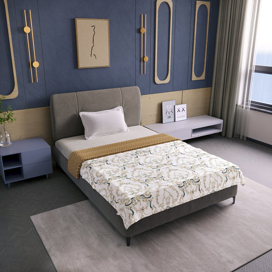 Kalamkari Beige Microfiber Soft Single Bed Dohar