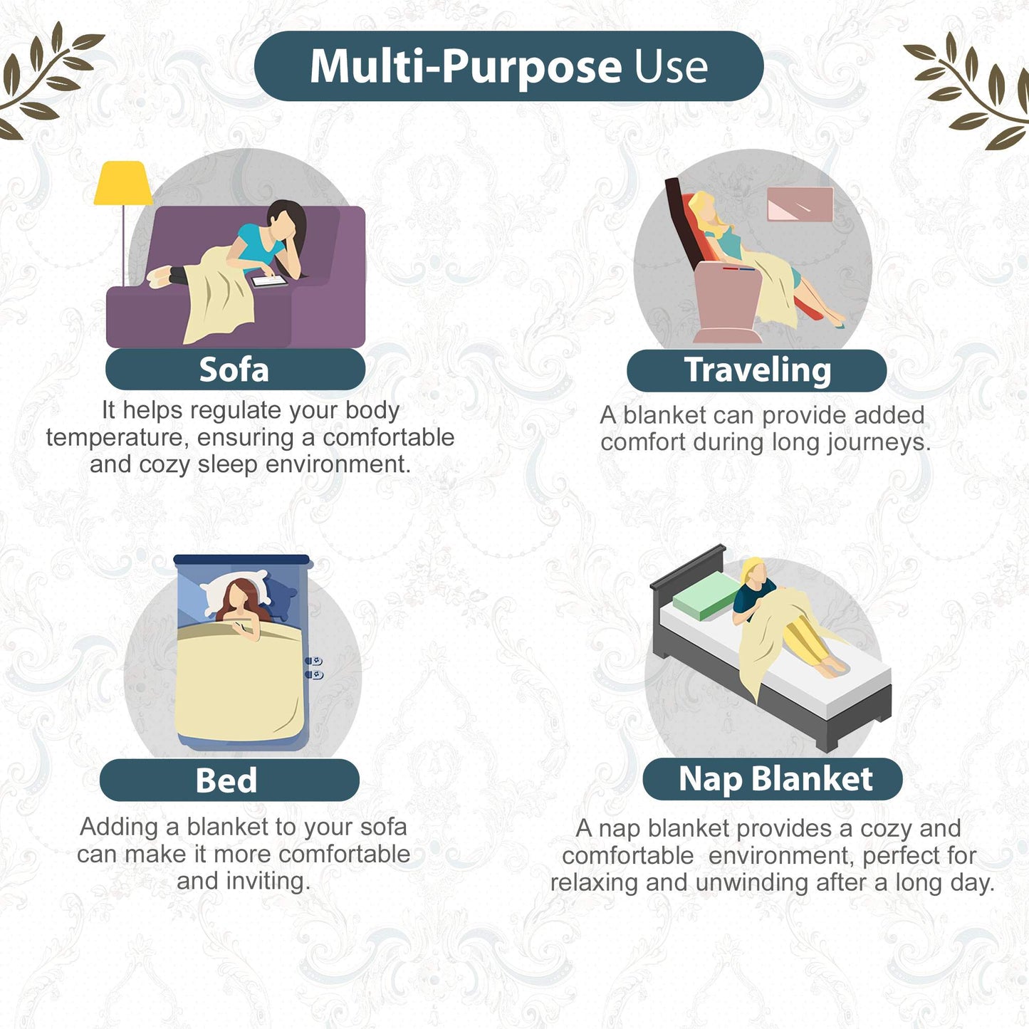 Kalamkari Beige Microfiber Soft Single Bed Dohar