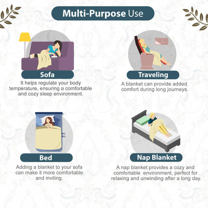 Kalamkari Beige Microfiber Soft Single Bed Dohar