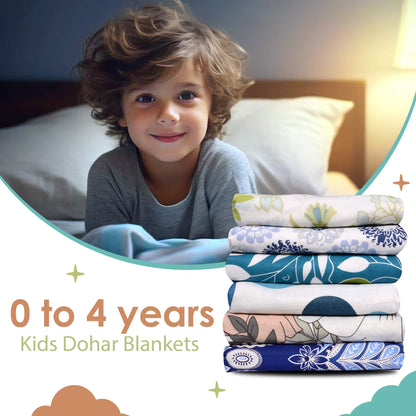 Doodle Round Pattern Kids Single Bed Dohar – 120 GSM Cotton