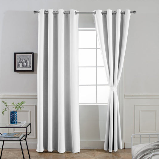 7 Feet Micro Twill Blackout Door Curtain | Single Panel Light Blocking Cover (Irish White)