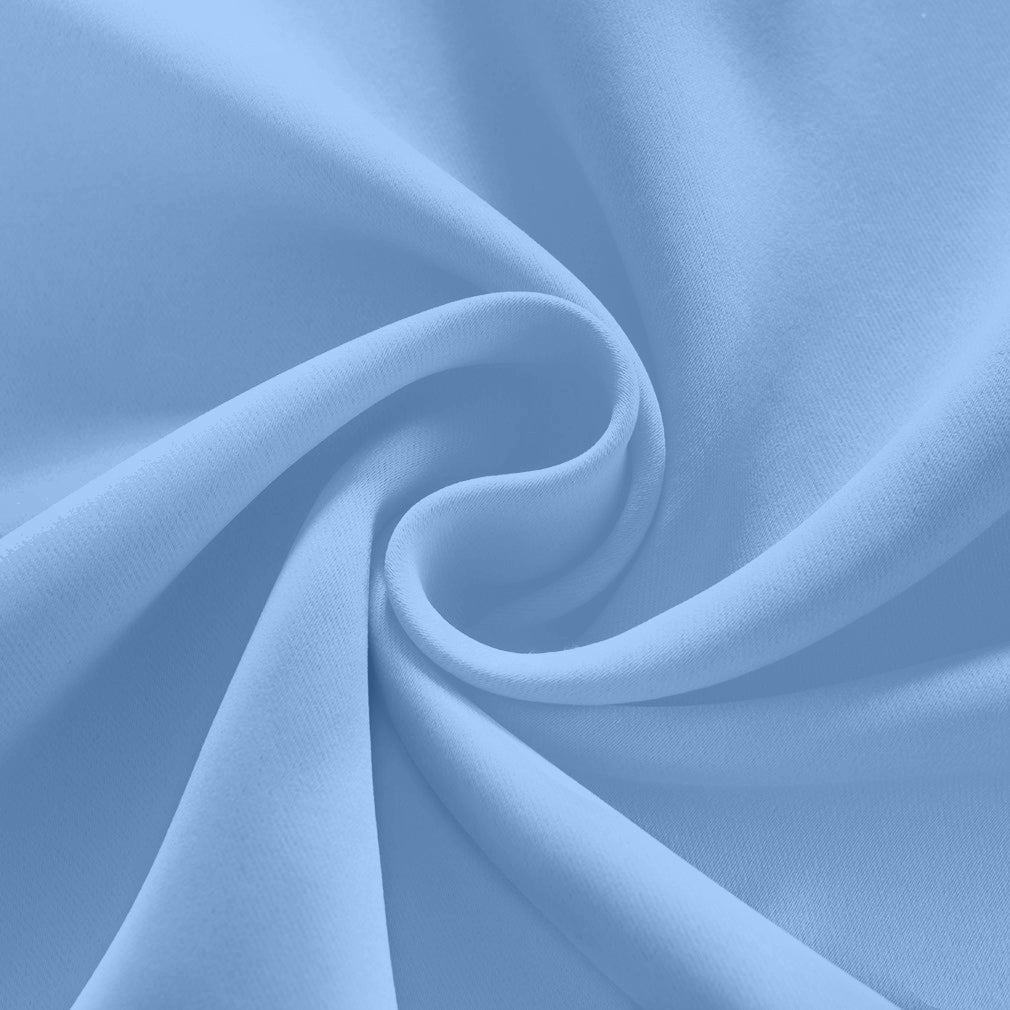 Micro Twill Blackout Window Curtain Single Panel Light Blocking Cover - 1 Piece (Sky Blue)