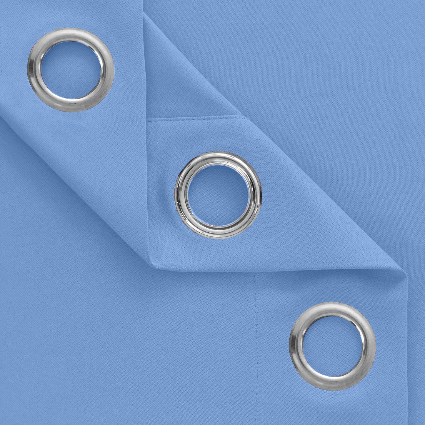 Micro Twill Blackout Window Curtain Single Panel Light Blocking Cover - 1 Piece (Sky Blue)