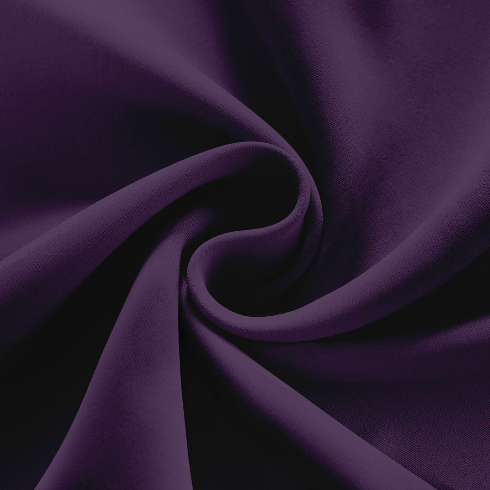 Micro Twill Blackout Window Curtain Light Blocking Privacy - 1 Piece (Purple)