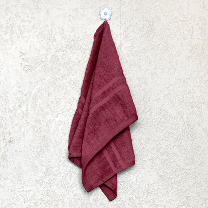 Maroon Cotton Bath & Hand Towel Combo (1 Bath 150x75 cm & 2 Hand 40x60 cm)
