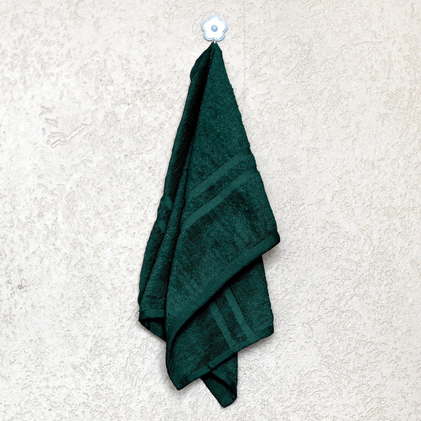 Green Cotton Set of 3 Bath & Hand Towels Combo (40x60 cm, 30x30 cm)