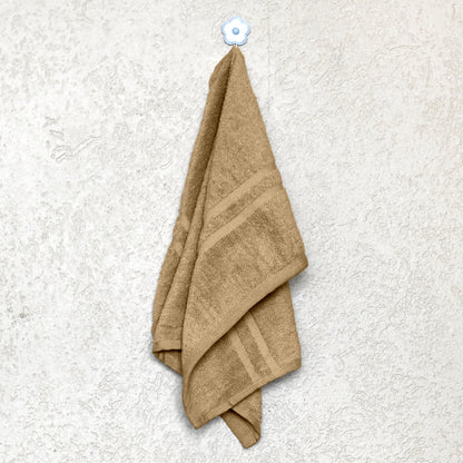 Beige Cotton Set of 3 Bath & Hand Towels Combo (40x60 cm, 30x30 cm)