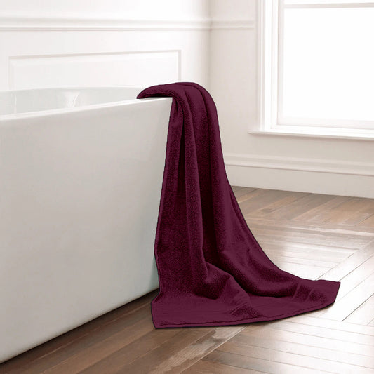 Premium Maroon Bath Towel 550 GSM Ultra Soft & Highly Absorbent, 75x150 cm