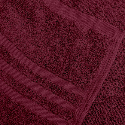 Maroon & Green Cotton Bath Towels Set of 2 (150x75 cm)