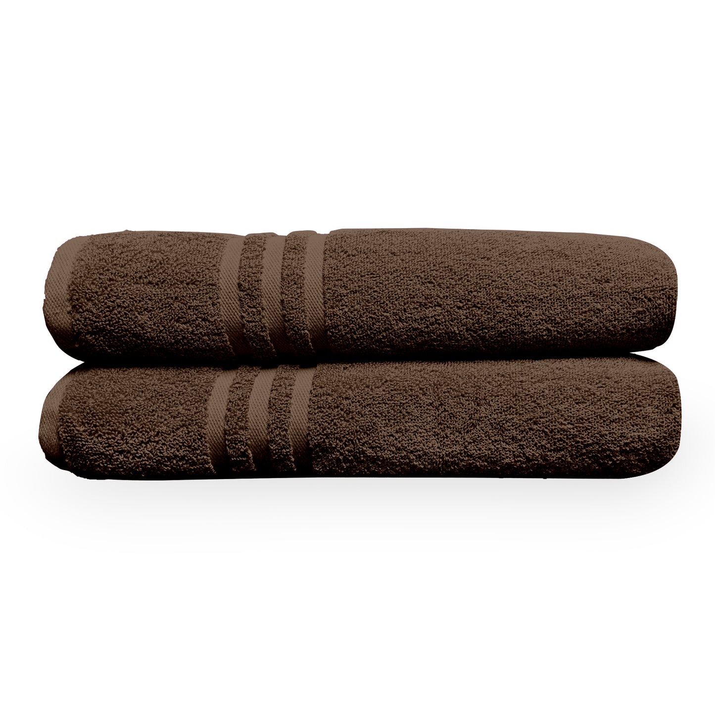 Brown Cotton Bath Towels Set of 2 (150x75 cm)