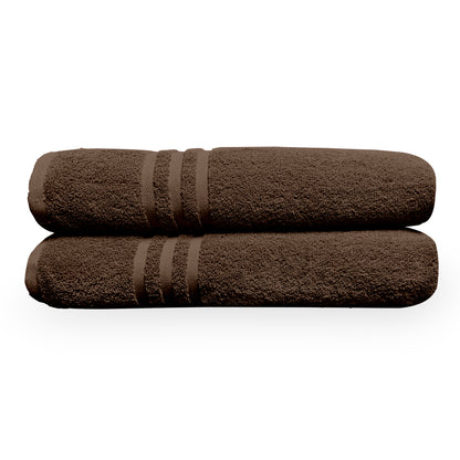 Brown Cotton Bath Towels Set of 2 (150x75 cm)
