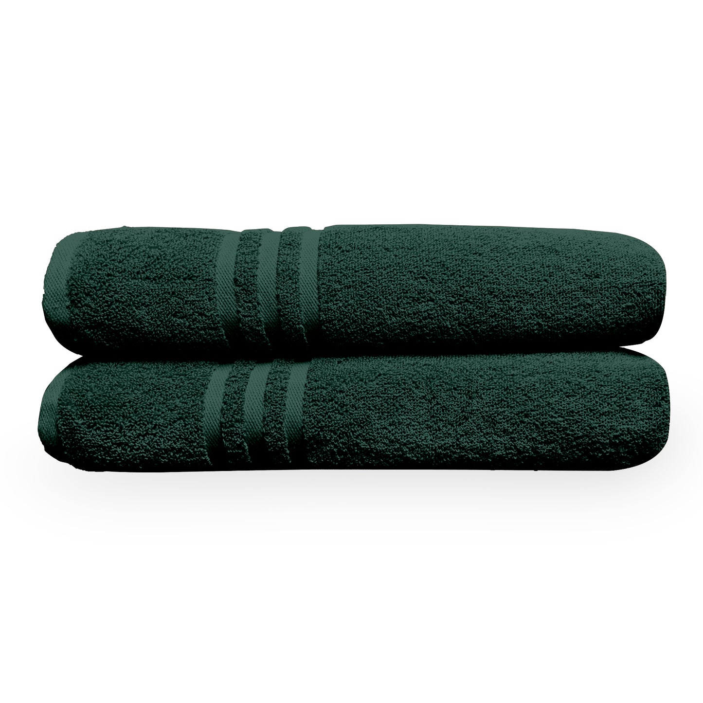 Green Cotton Bath Towels Set of 2 (150x75 cm)