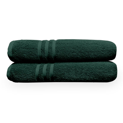 Green Cotton Bath Towels Set of 2 (150x75 cm)