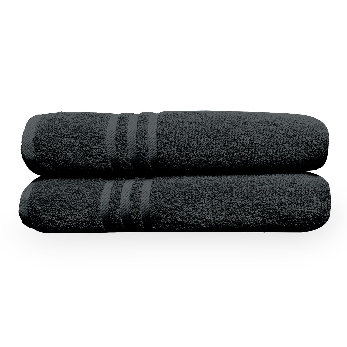 Grey Cotton Bath Towels Set of 2 (150x75 cm)
