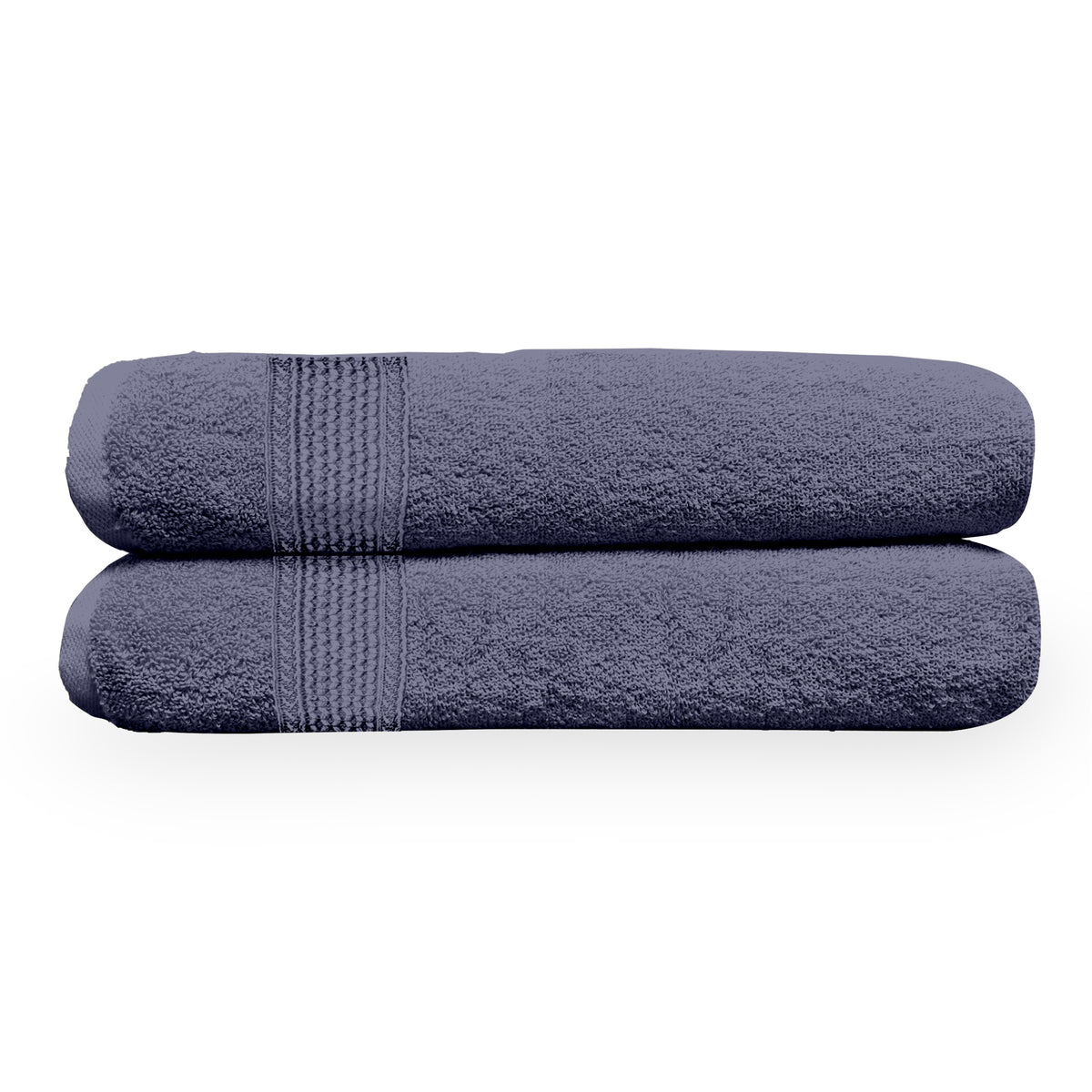Blue Granite Solid 550 GSM Cotton Bath Towel Set of 2 | 150 × 75 cm