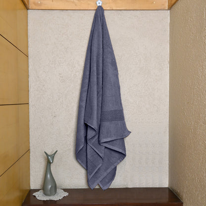 Blue Granite Solid 550 GSM Cotton Bath Towel | 150 × 75 cm