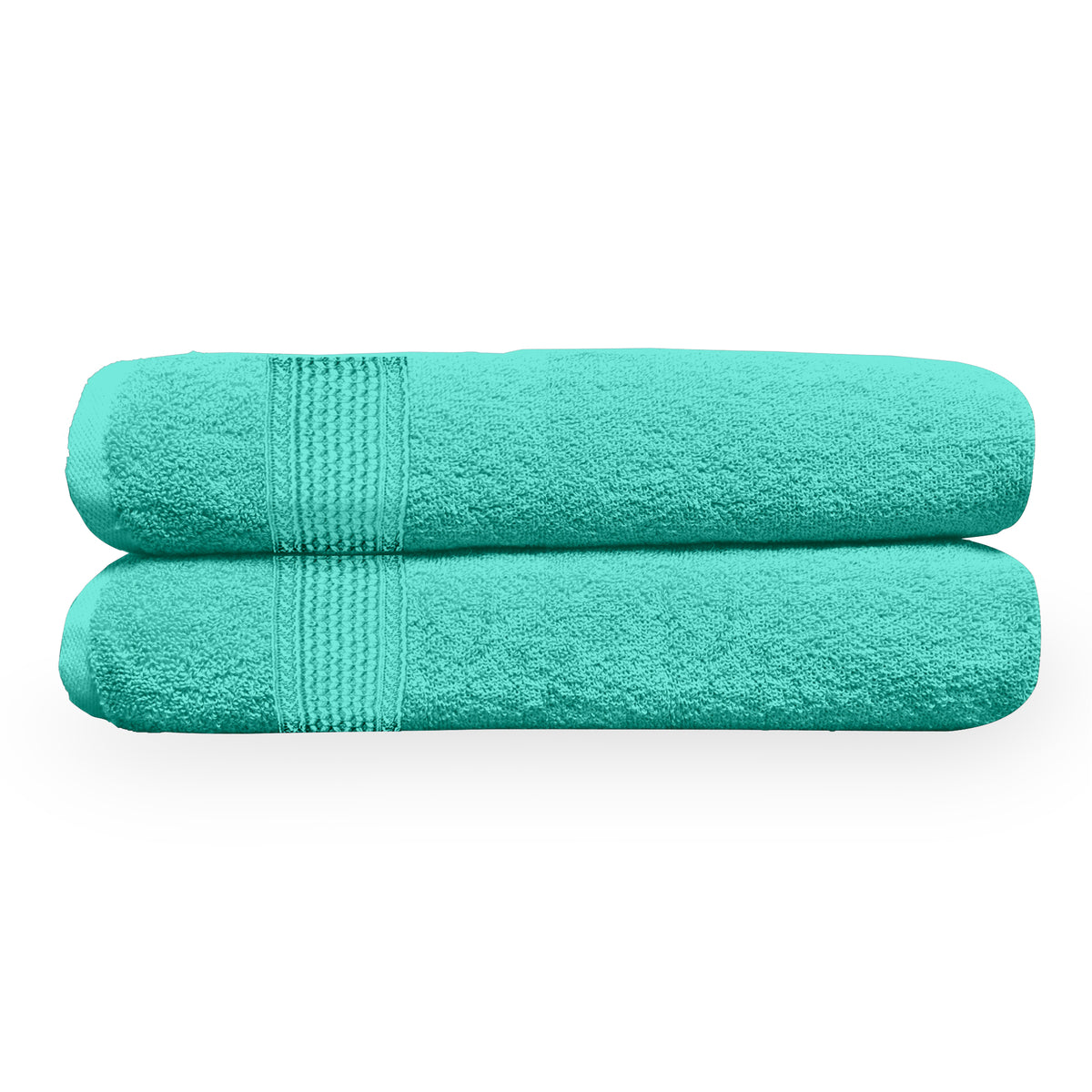 Ice Green Solid Cotton 550 GSM Bath Towel Set of 2 | 150 × 75 cm