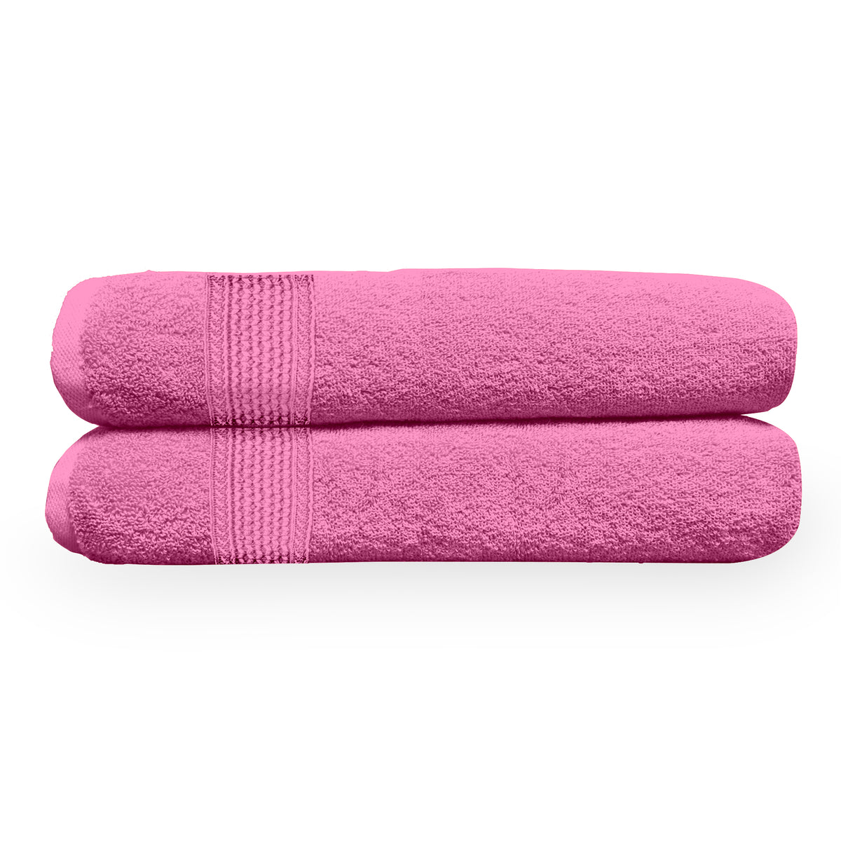 Fuchsia Pink Solid 550 GSM Cotton Bath Towel Set of 2 | 150 × 75 cm