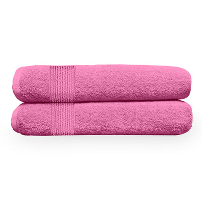 Fuchsia Pink Solid 550 GSM Cotton Bath Towel Set of 2 | 150 × 75 cm