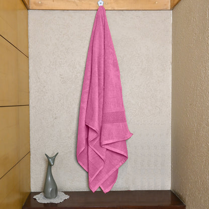 Fuchsia Pink Solid 550 GSM Cotton Bath Towel | 150 × 75 cm