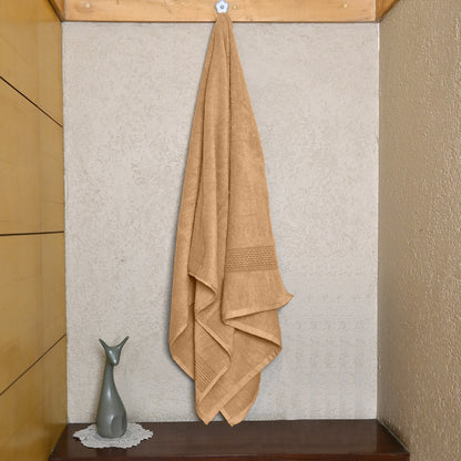 Desert Beige Solid 550 GSM Cotton Bath Towel | 150 × 75 cm