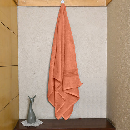 Dusty Orange Solid 550 GSM Cotton Bath Towel | 150 × 75 cm