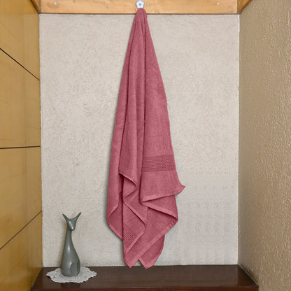 Tea Rose Solid 550 GSM Cotton Bath Towel | 150 × 75 cm