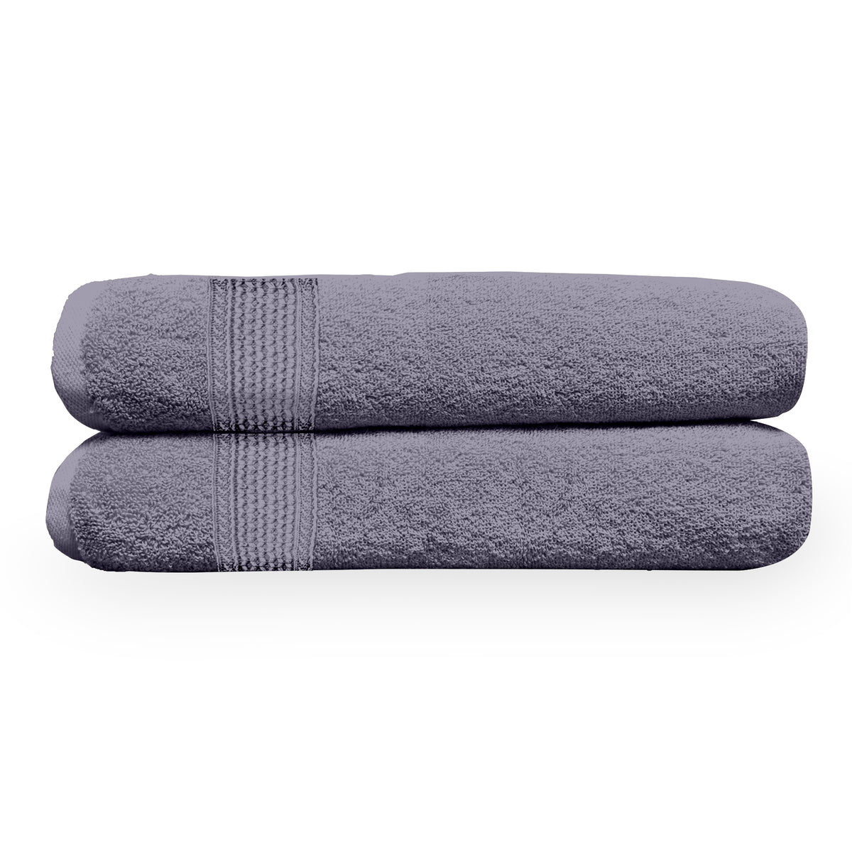 Dapple Grey Solid 550 GSM Cotton Bath Towel Set of 2 | 150 × 75 cm