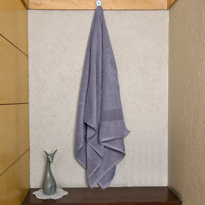 Dapple Grey Solid 550 GSM Cotton Bath Towel | 150 × 75 cm