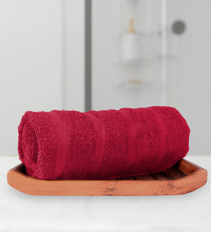 Red And Navy Blue 250 GSM Quick Dry Bath Towel Combo