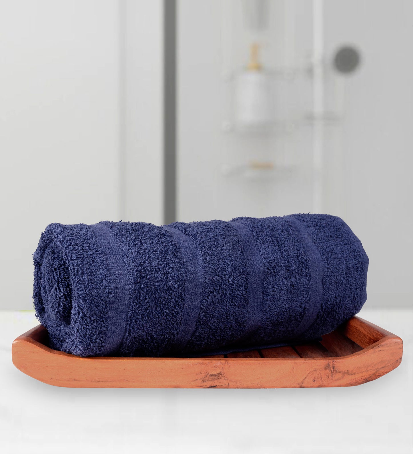 Red And Navy Blue 250 GSM Quick Dry Bath Towel Combo