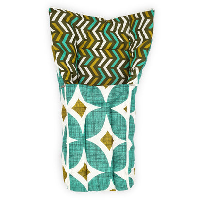 Geometric Green Baby Sleeping Bag & Carry Nest for New Born & Infants (0-4 Months)
