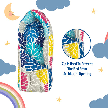 Floral Multicolor Baby Sleeping Bag & Carry Nest for New Born & Infants (0-4 Months)