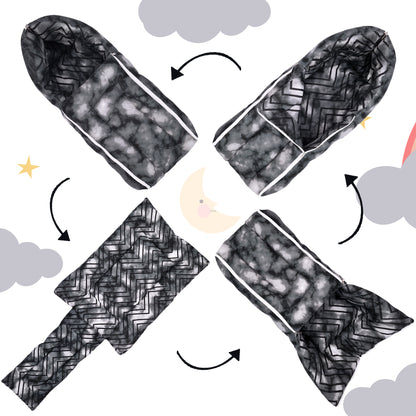 Abstract Gray Baby Sleeping Bag & Carry Nest for New Born & Infants (0-4 Months)