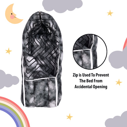 Abstract Gray Baby Sleeping Bag & Carry Nest for New Born & Infants (0-4 Months)
