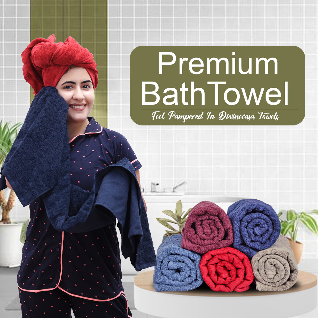 Brown Premium Bath Towel 550 GSM Ultra Soft & Highly Absorbent, 75x150 cm