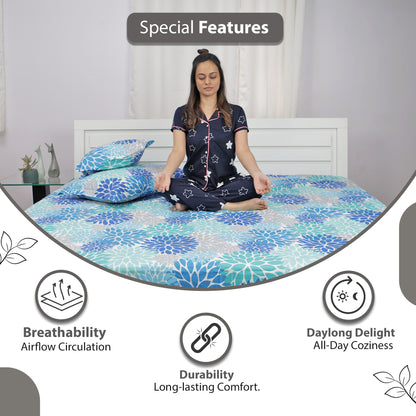 Silhouette Leaves Combo Bedsheet for Single and Double Bed