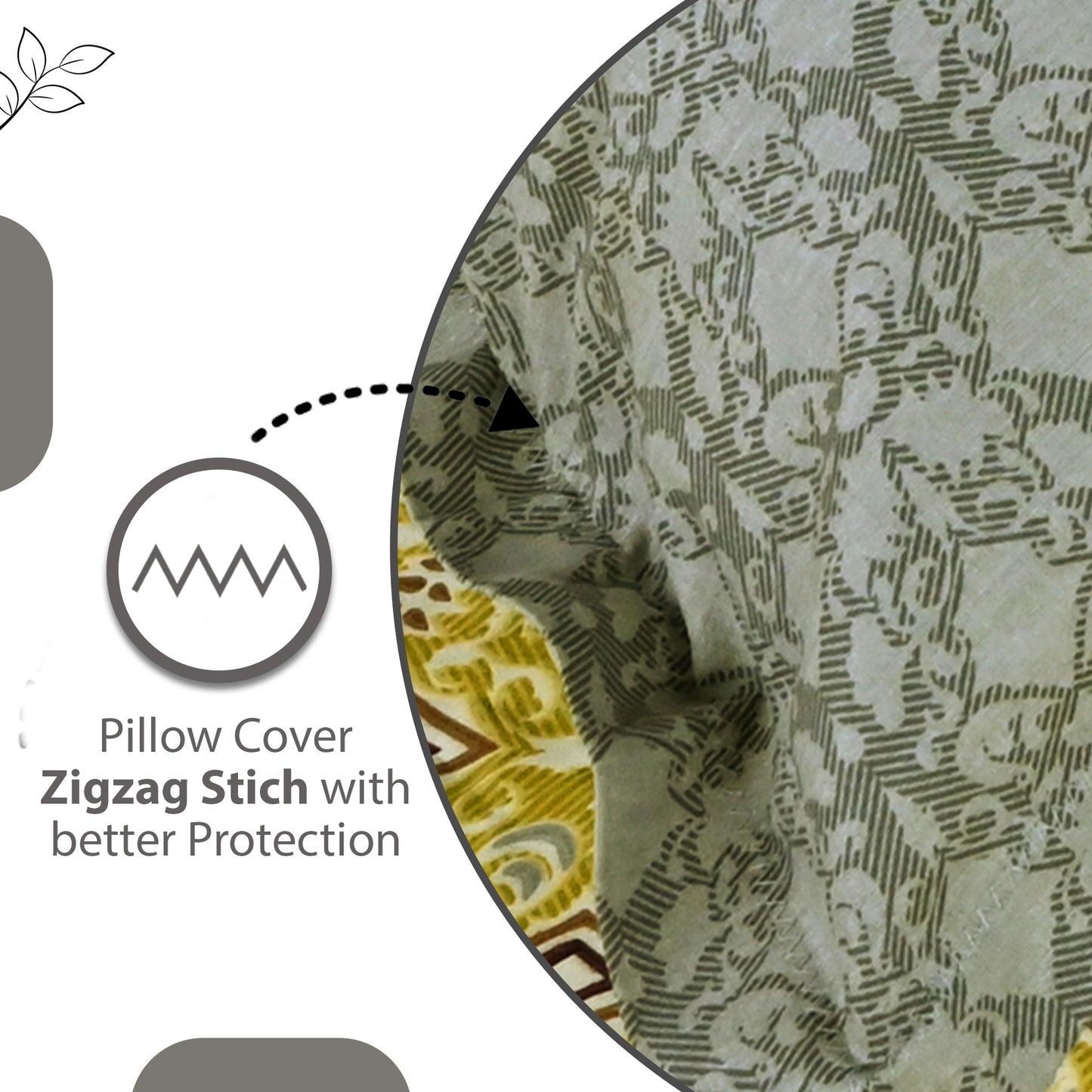 Yellow Ikat Diamond 144 TC Cotton Double Bedsheet With 2 Pillowcovers