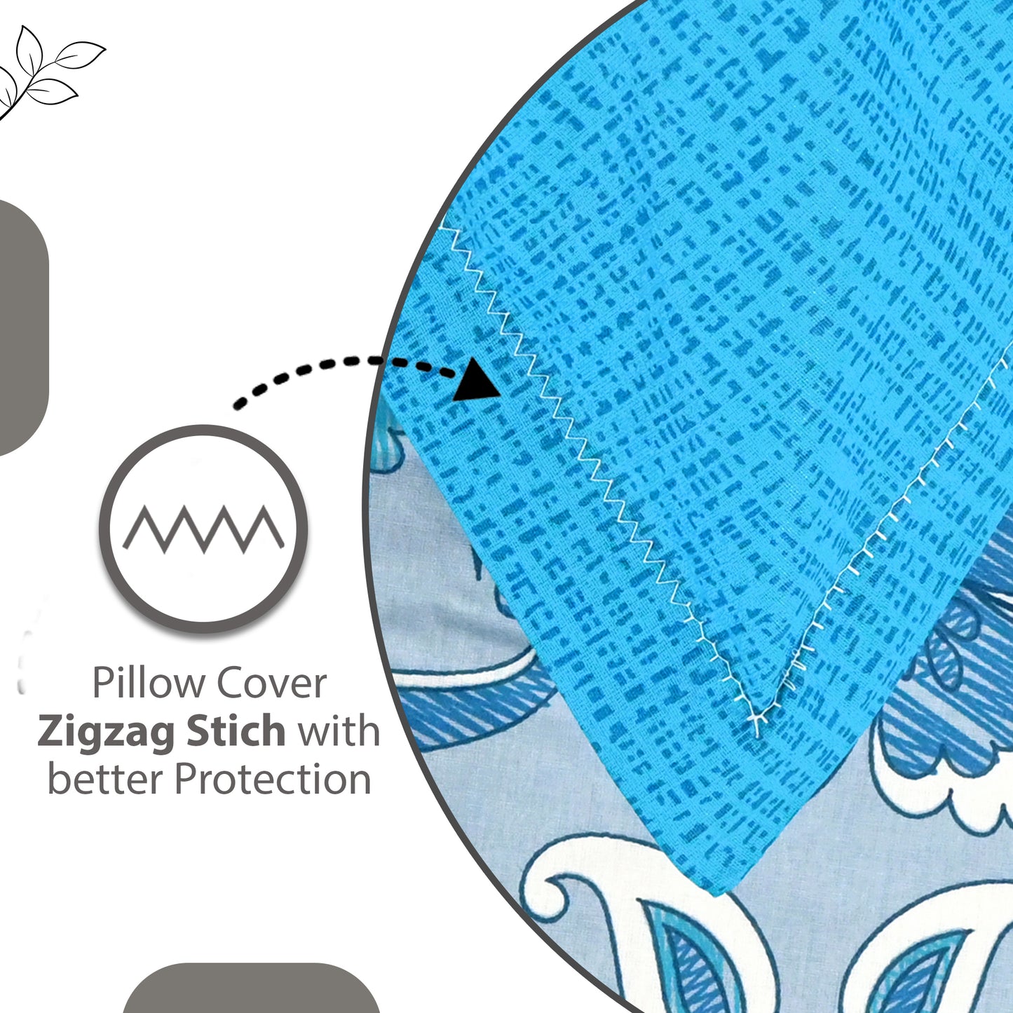 Blue Shades Regal Paisley 144 TC Cotton Double Bedsheet With 2 Pillowcovers