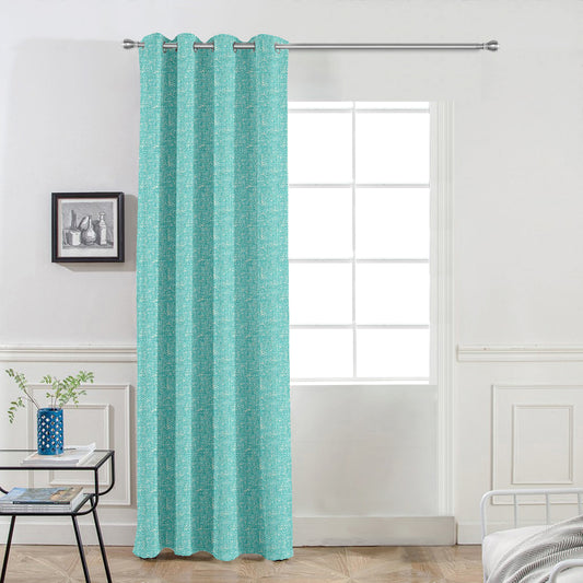 7 Feet Micro Twill Blackout Door Curtain | Single Panel Light Blocking Cover (Mint Leaf)