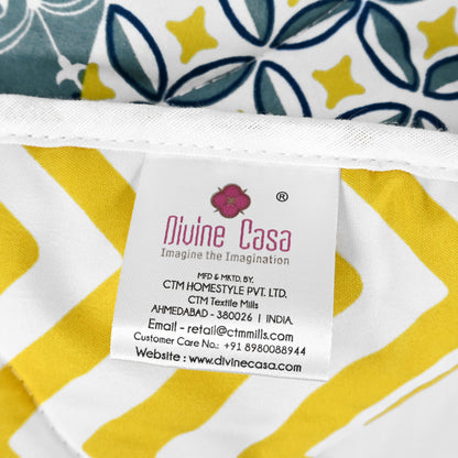 Yellow & Grey Tile Single Kids Bed Comforter – 120 GSM Microfiber