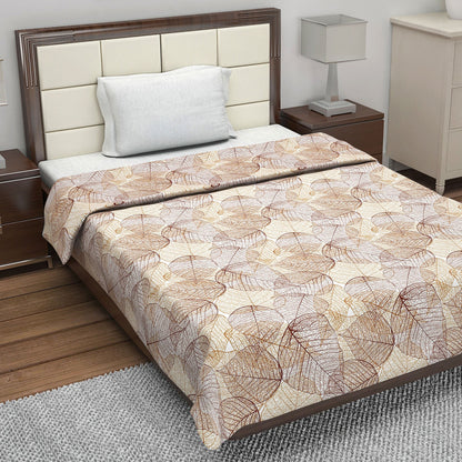 Light Blue Floral Single Bed Dohar – 120 GSM Cotton
